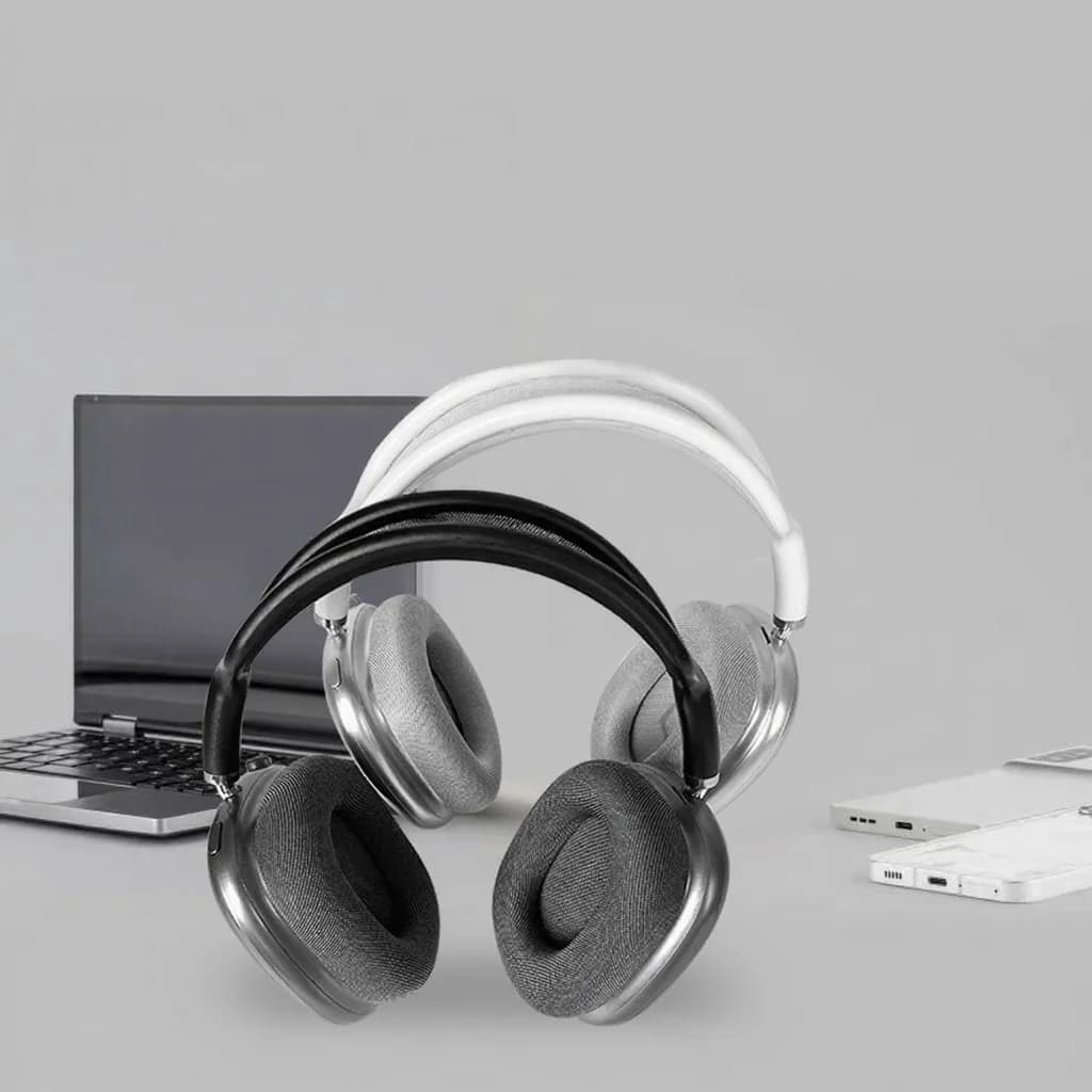 Wireless Over-Ear Headphones with Magnetic Ear Cups and Mesh Headband