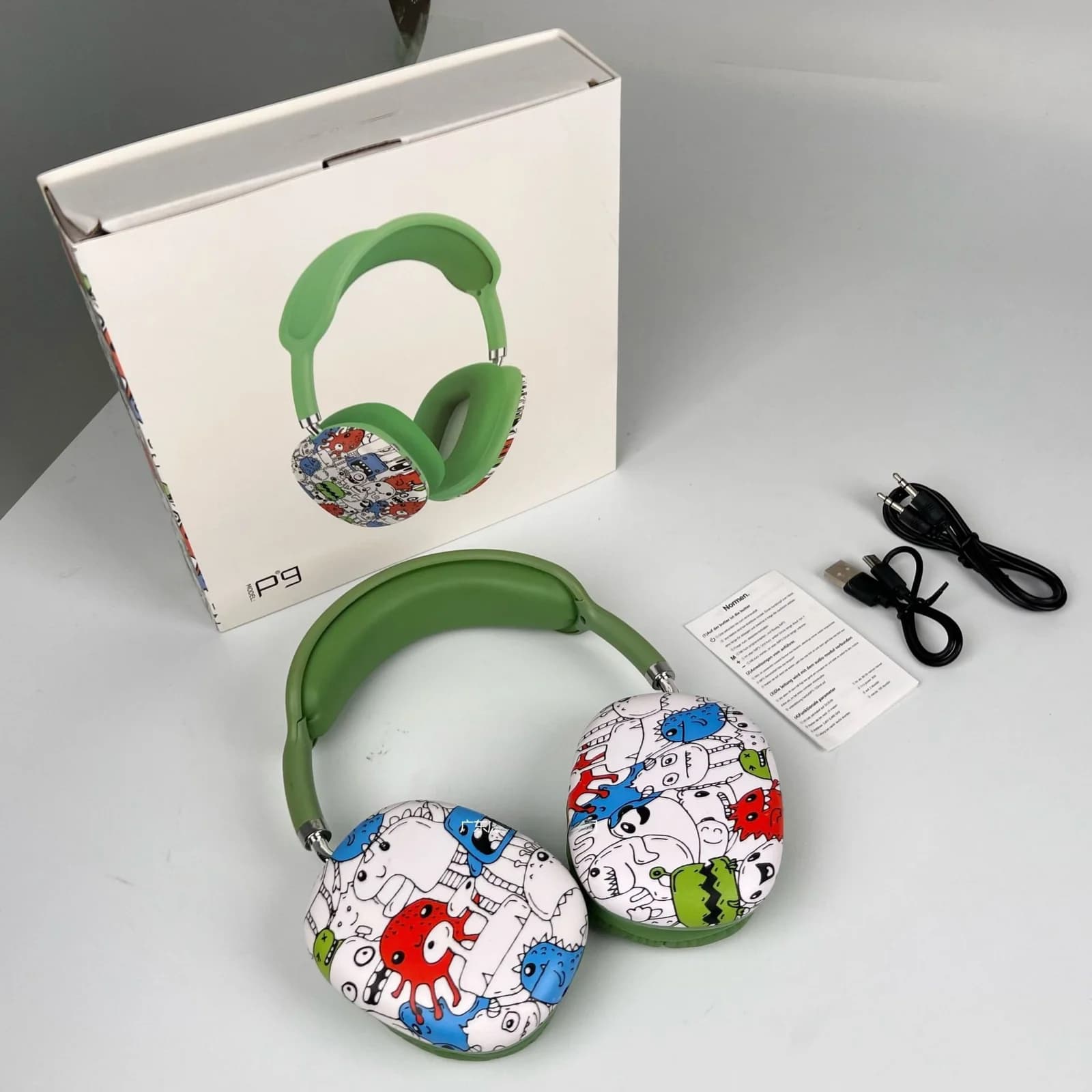 Graffiti Over-Ear Bluetooth Headphones with FM Radio and TF Card Slot