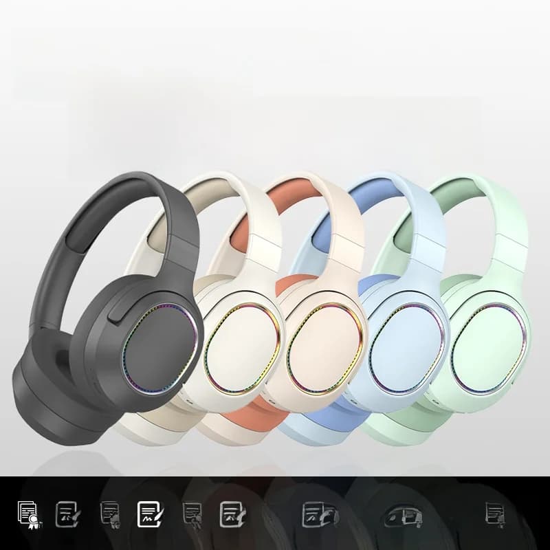 Ασύρματα Ακουστικά Bluetooth Κεφαλής με Φώτα LED και Ραδιόφωνο FM