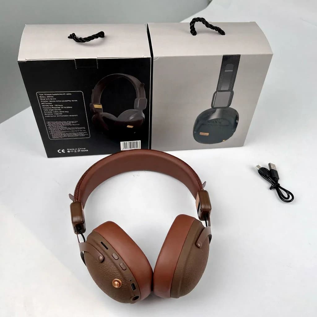 Ρετρό Ασύρματα Ακουστικά Over-Ear με Bluetooth 5.4 και Μεγάλη Διάρκεια Μπαταρίας