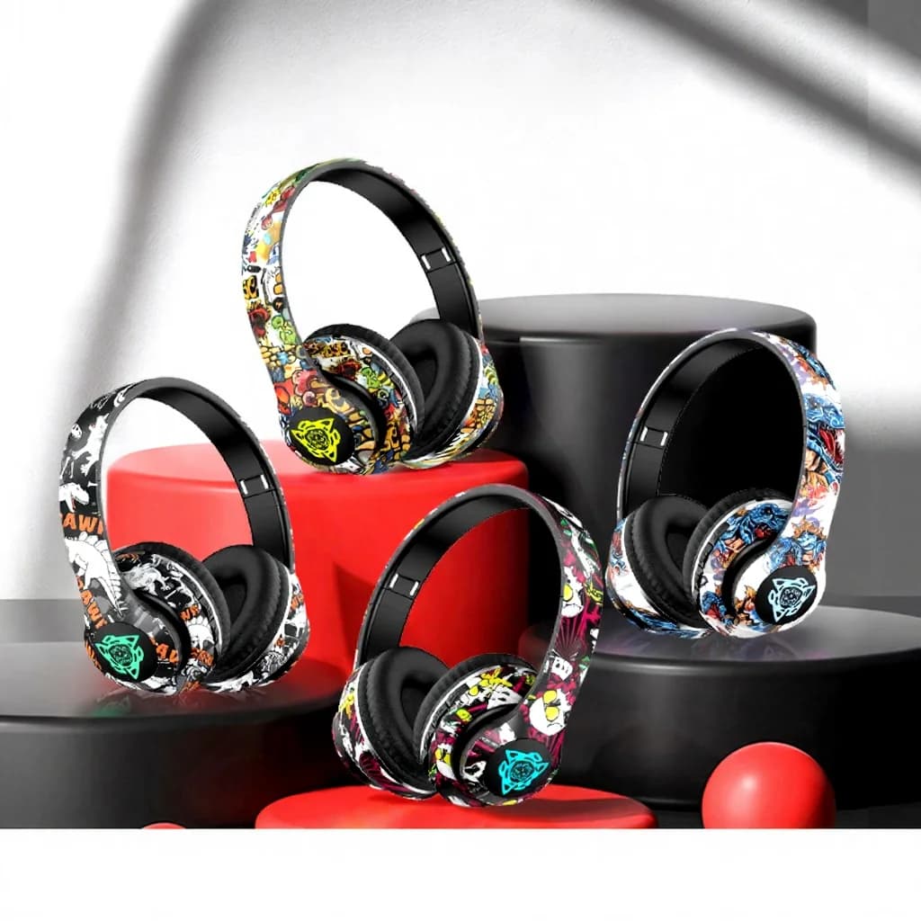 Wireless Bluetooth Over-Ear Headphones with Mic, 40mm Driver, 350mAh Battery