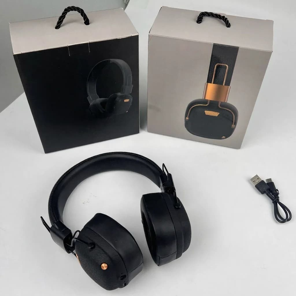 Retro Over-Ear Wireless Bluetooth Headphones with EQ Sound Modes