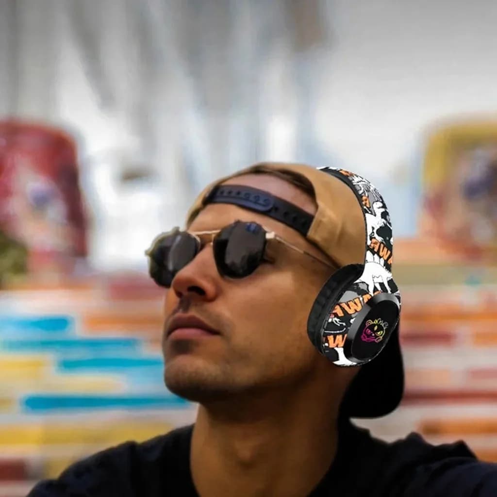 Ακουστικά Κεφαλής Bluetooth με Ραδιόφωνο FM και Φώτα LED