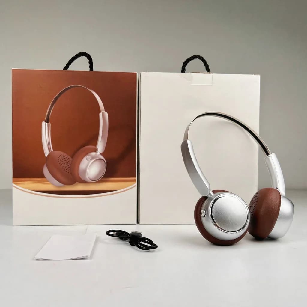 Ρετρό Ακουστικά Bluetooth με FM και Αναδιπλούμενο Σχεδιασμό