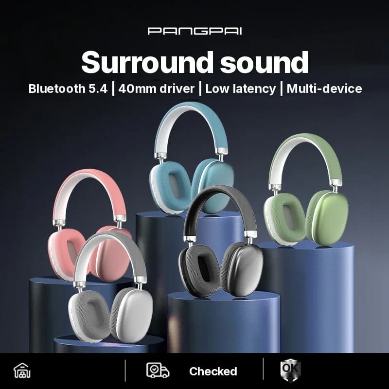 Wireless Over-Ear Headphones with FM Radio and TF Card Slot