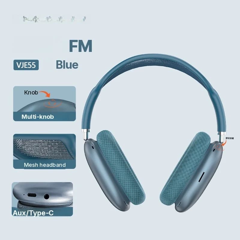 Ακουστικά Κεφαλής Bluetooth 5.4 με Περιστροφικό Κουμπί και FM Radio