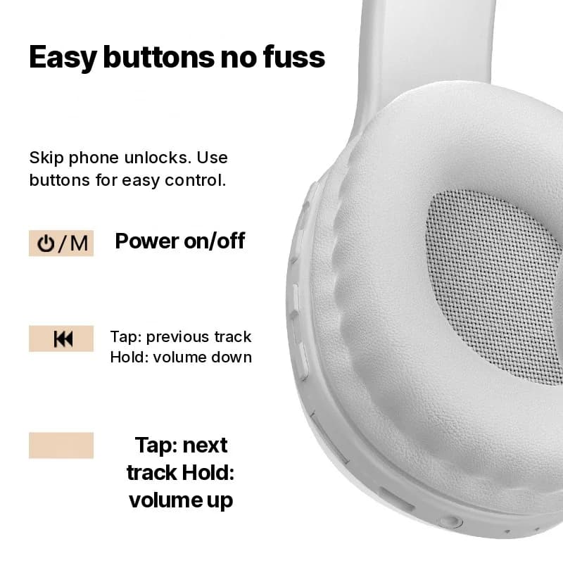 Ακουστικά Κεφαλής Bluetooth με Θύρα TF Card και AUX