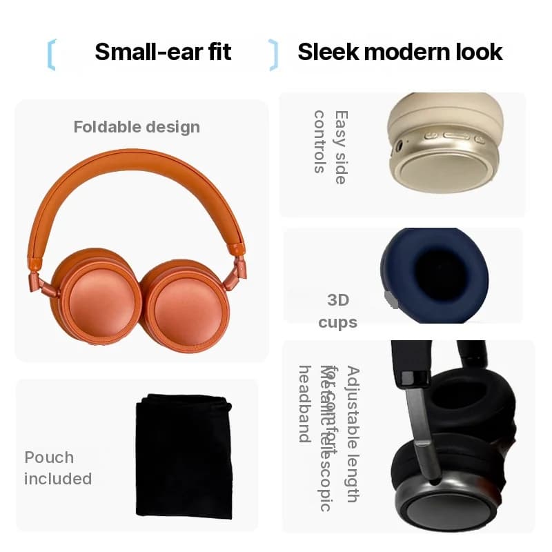 Wireless Over-Ear Headphones with Active Noise Cancelling and 35H Battery