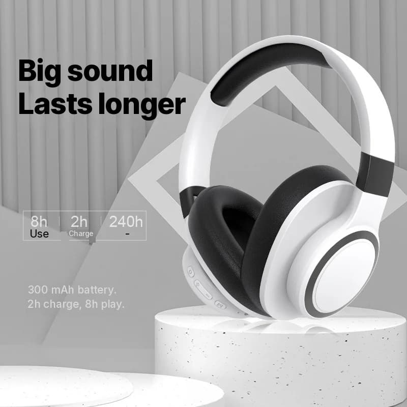 Over-Ear Wireless Bluetooth Headphones with FM Radio and TF Card Slot