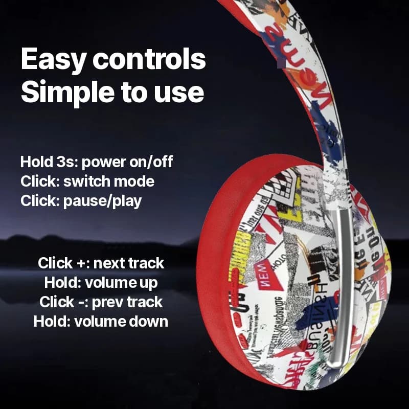 Ακουστικά Bluetooth Over-Ear με Υποδοχή TF Card και Ασύρματη Συνδεσιμότητα