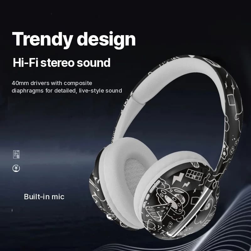 Ακουστικά Bluetooth Over-Ear με Υποδοχή TF Card και Ασύρματη Συνδεσιμότητα