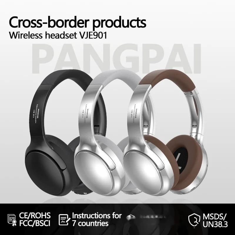 Retro Wireless Bluetooth Headphones Over-Ear Stereo with Mic