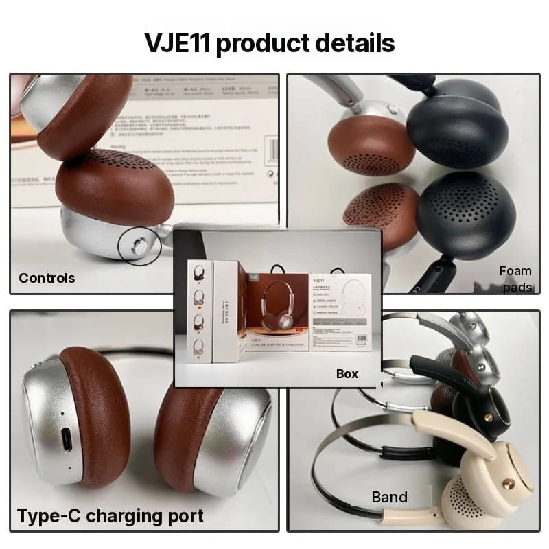 Ρετρό Ακουστικά Bluetooth με FM και Αναδιπλούμενο Σχεδιασμό