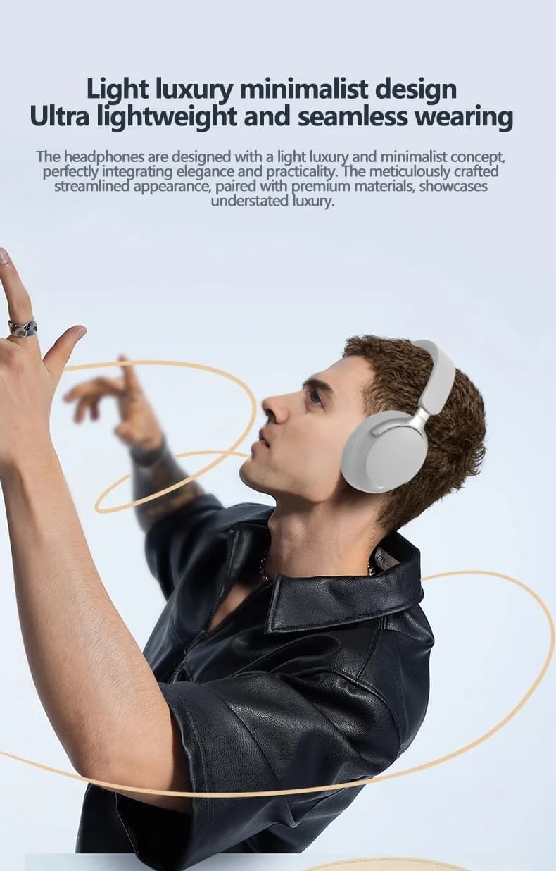 Wireless Over-Ear Bluetooth Headphones with 3D Stereo Sound and Long Battery