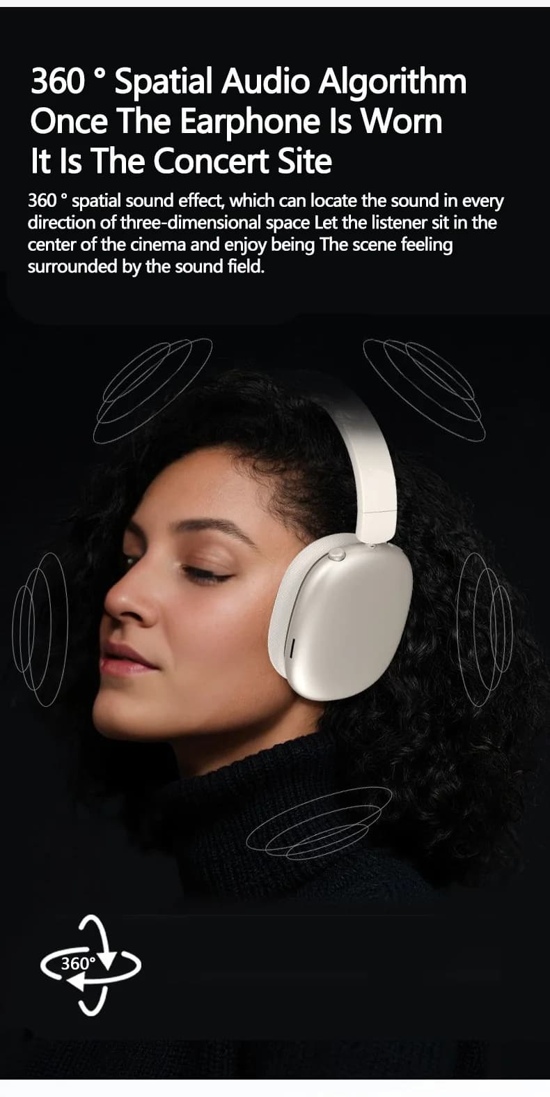 Active Noise Cancelling Wireless Bluetooth Headphones with Mic
