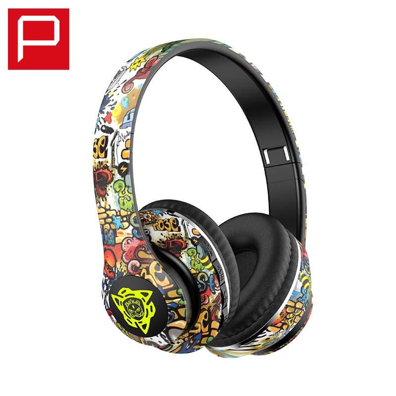 Ασύρματα Ακουστικά Bluetooth Over-Ear με Σχέδιο Graffiti και Αναδιπλούμενα