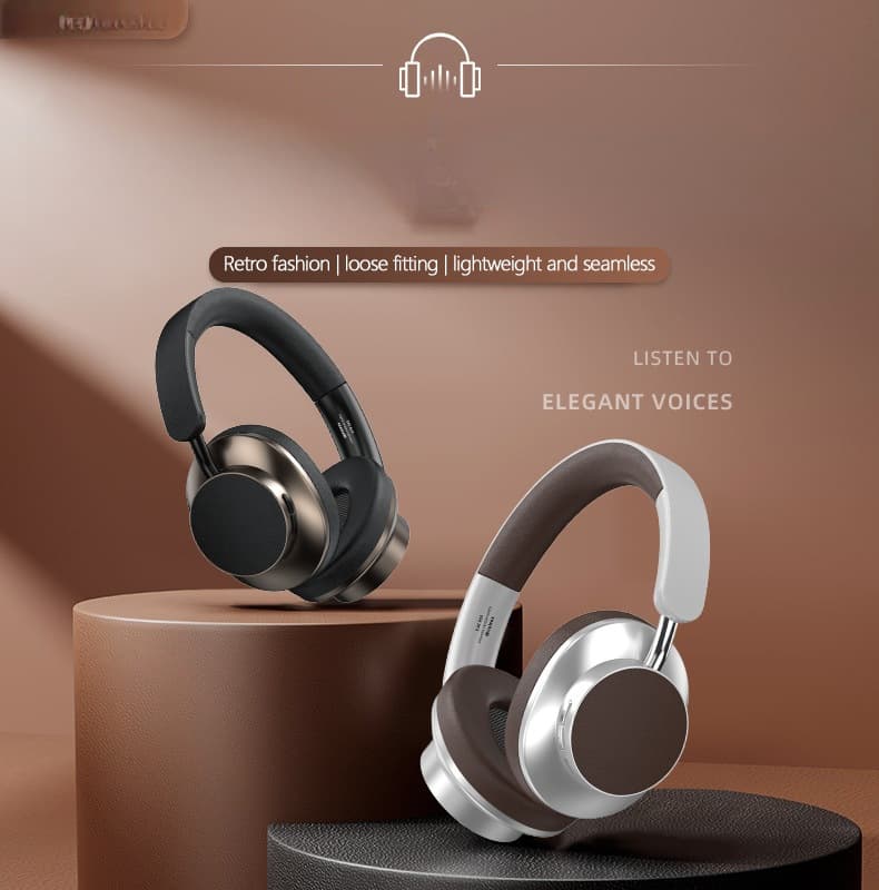 Retro Over-Ear Bluetooth Headphones with FM Radio and TF Card Slot